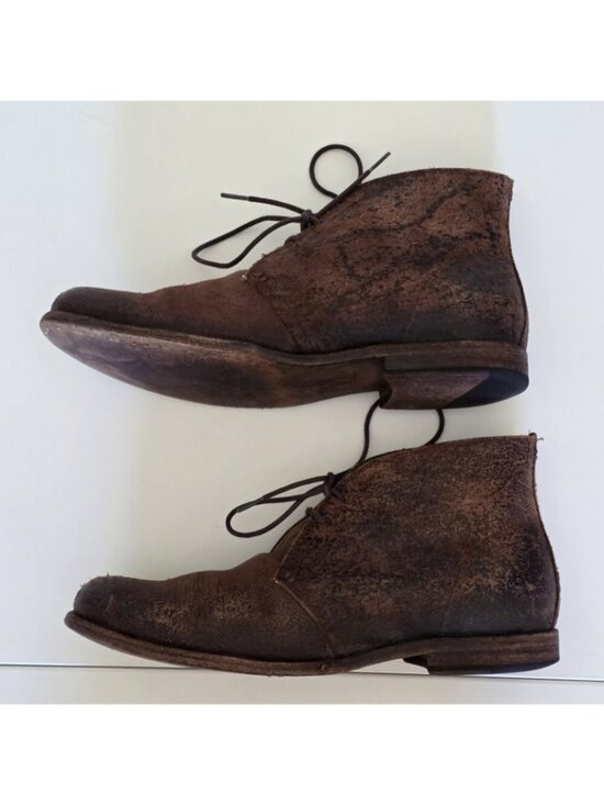 Frye Phillip Chukka Boots Mens US 11.5 D Brown Distressed Roughout Leather FLAW main image 6